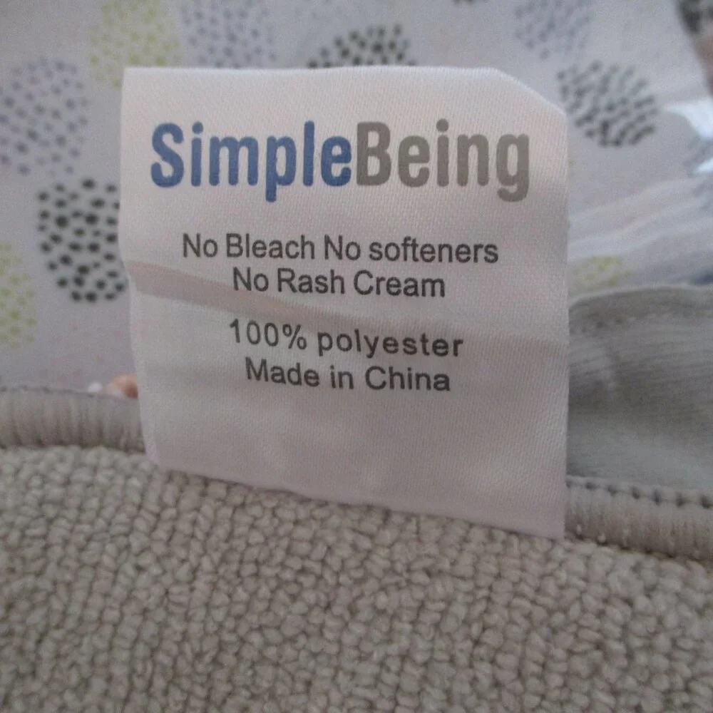 Simple Being 6 Diapers  Liners 1 Wetbag New Unisex Adjustable Size S M L Reusabl